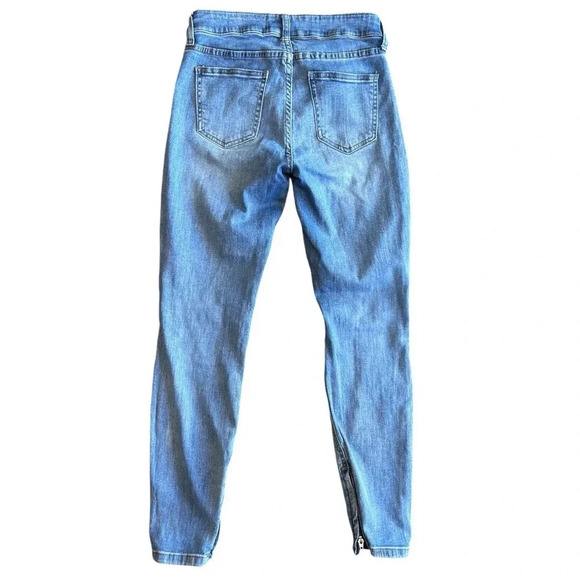 Pistola Ripped Knee Distressed Ankle Zipper Mid Rise Skinny Jeans Stretch Y2K - Picture 4 of 10